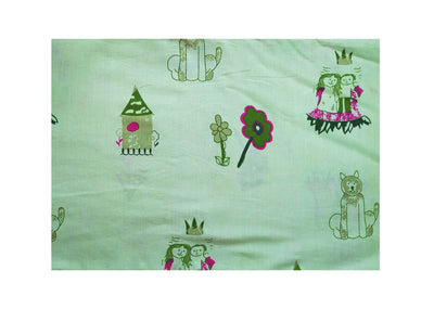 Light Green Quirky Cotton Fabric