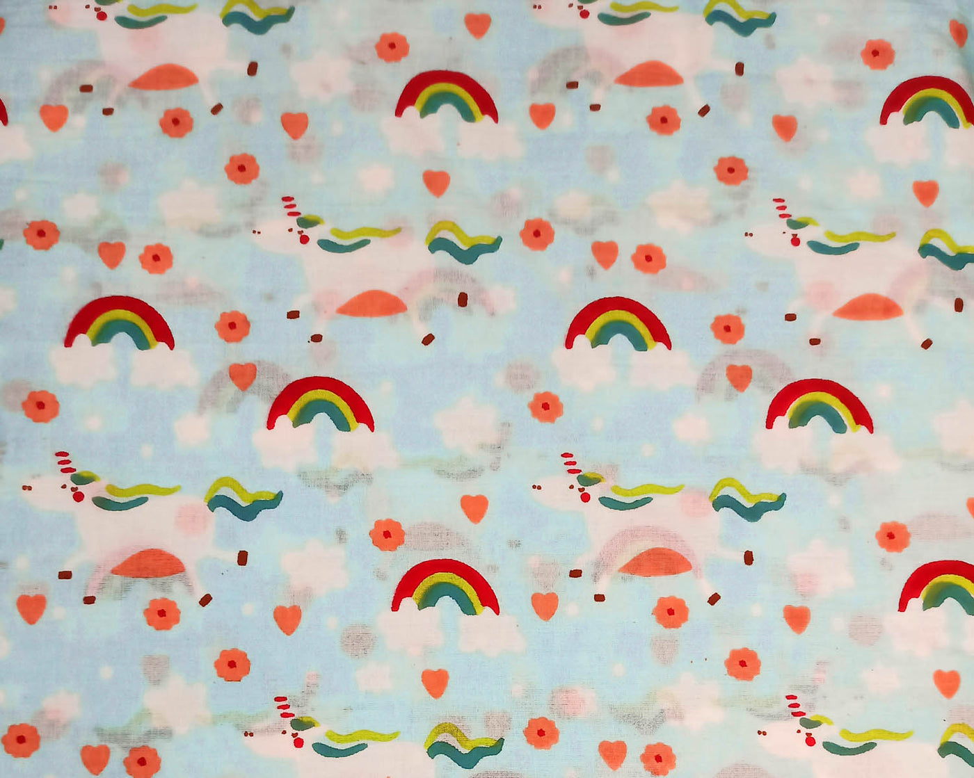 Multicolor Quirky Print Cotton Fabric