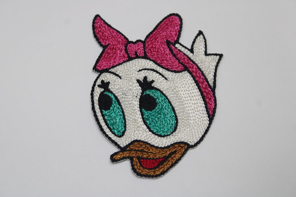 white-pink-thread-work-daisy-duck-patch