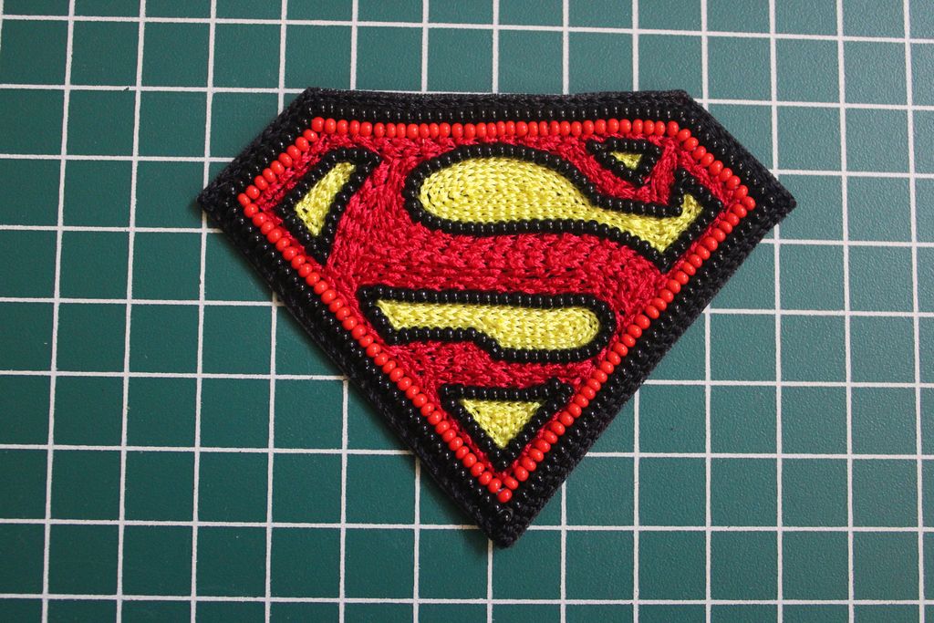 Red Superman Handwork Patches