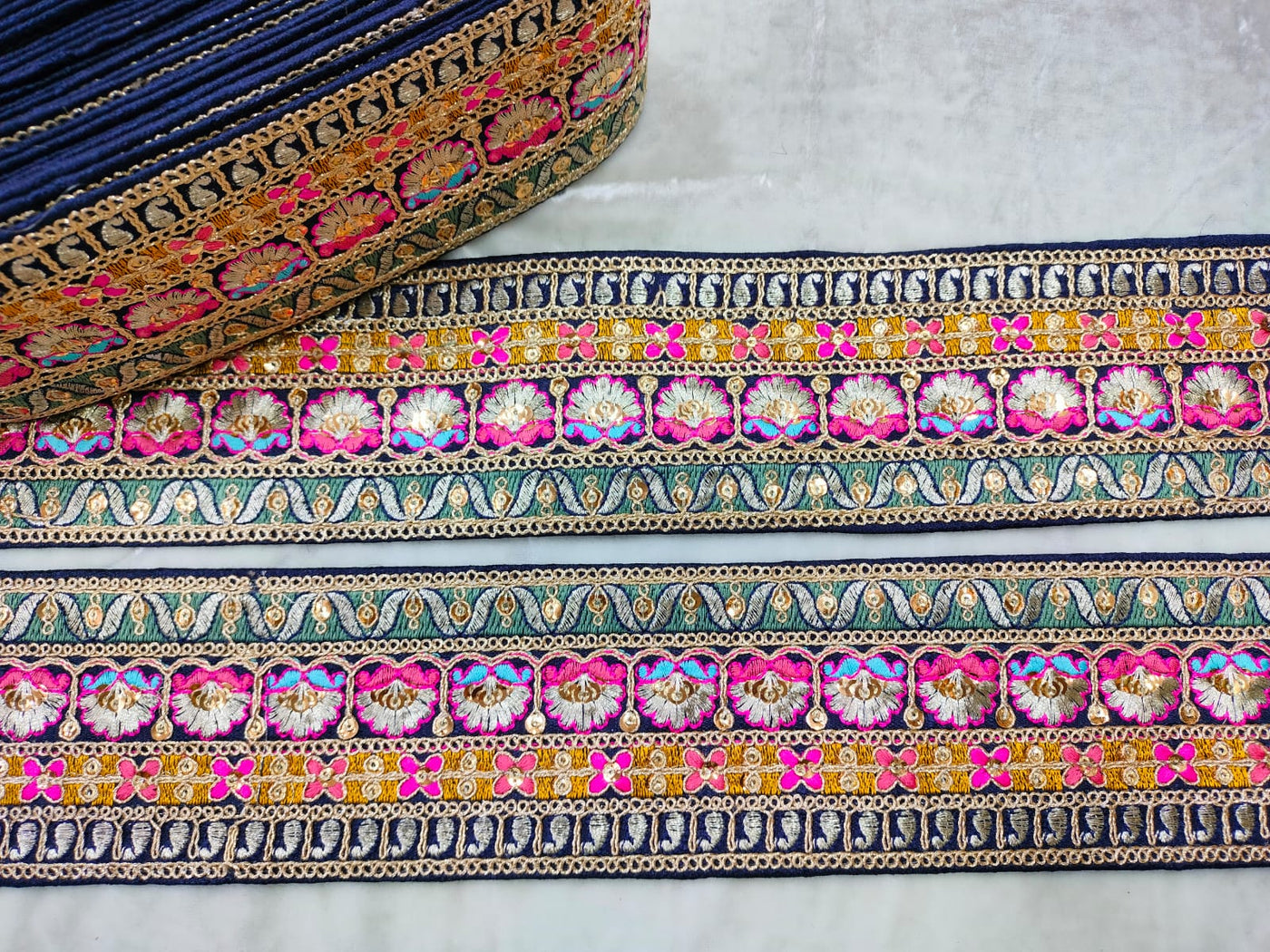 Multicolor Embroidered Lace