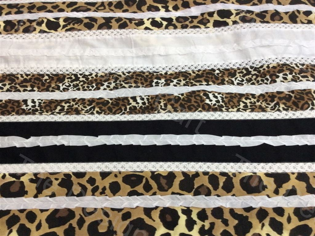 White Brown Leopard Skin Design Pure Cotton Patchwork Fabric (1374834130978)