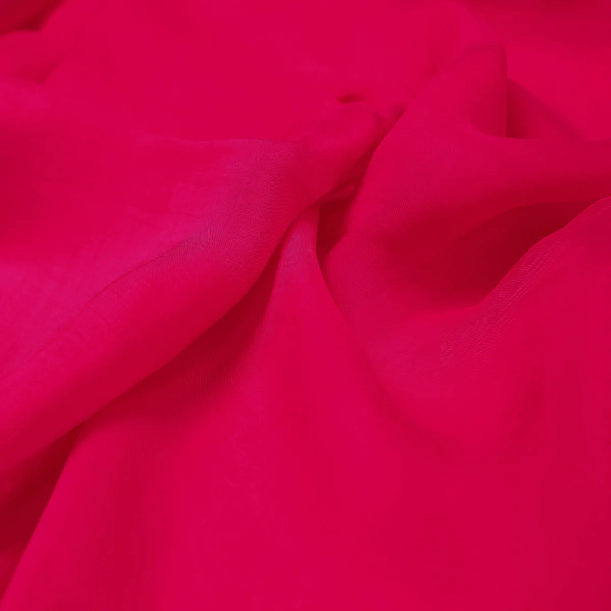 Hot Pink Plain Viscose Organza Fabric