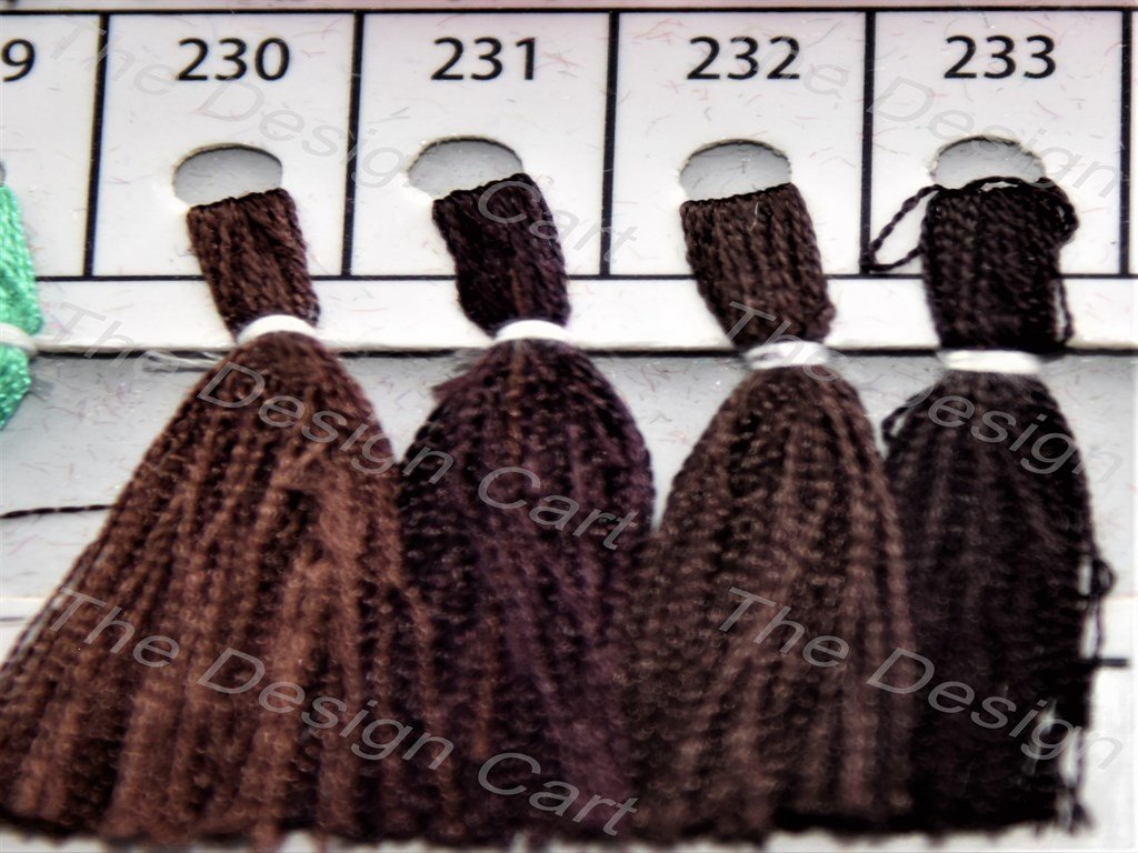 Brown Colour Set 4 Silk Embroidery Threads