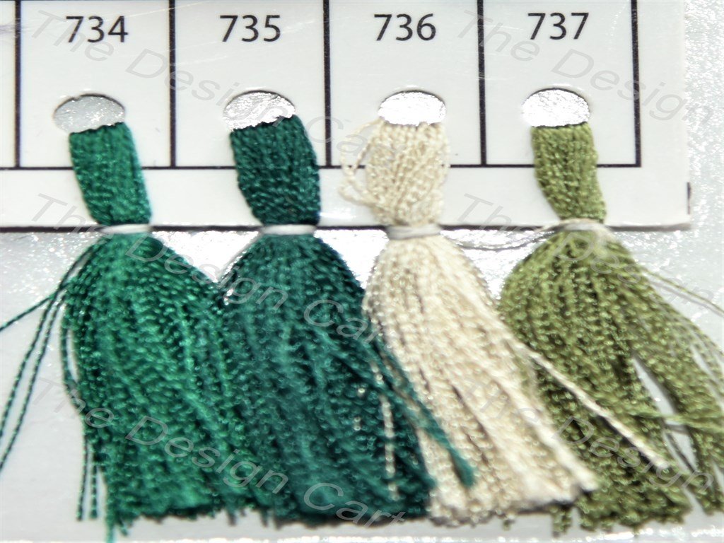 Green Colour Set 7 Silk Threads (405830107170)