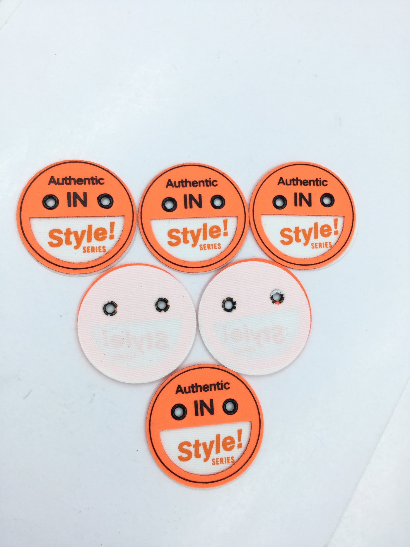 Orange Round Cloth Stickers