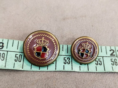 Brown Red Black Emblem Metal Coat Buttons | The Design Cart (4332969427013)