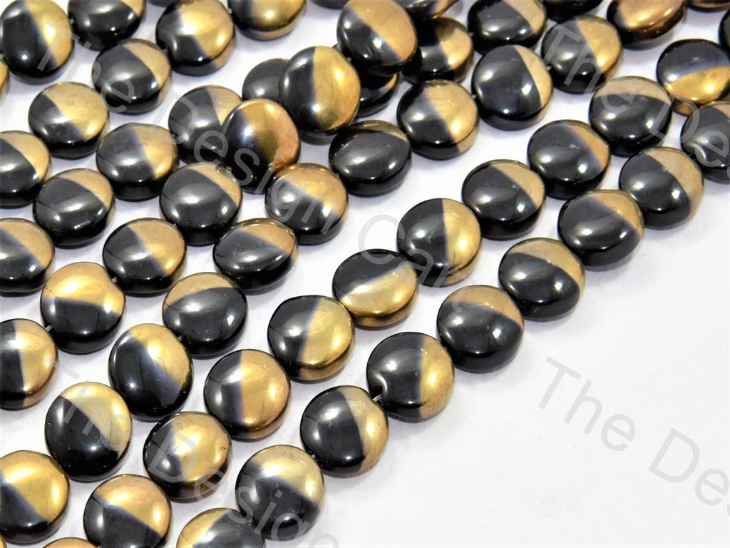 Black Golden Dual Circular Designer Beads | The Design Cart (1557078736930)