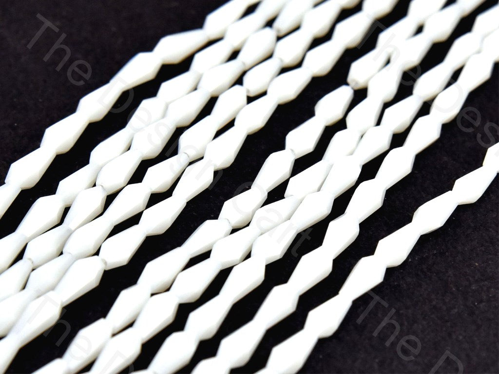 White Opaque Conical Crystal Beads | The Design Cart (1557077786658)