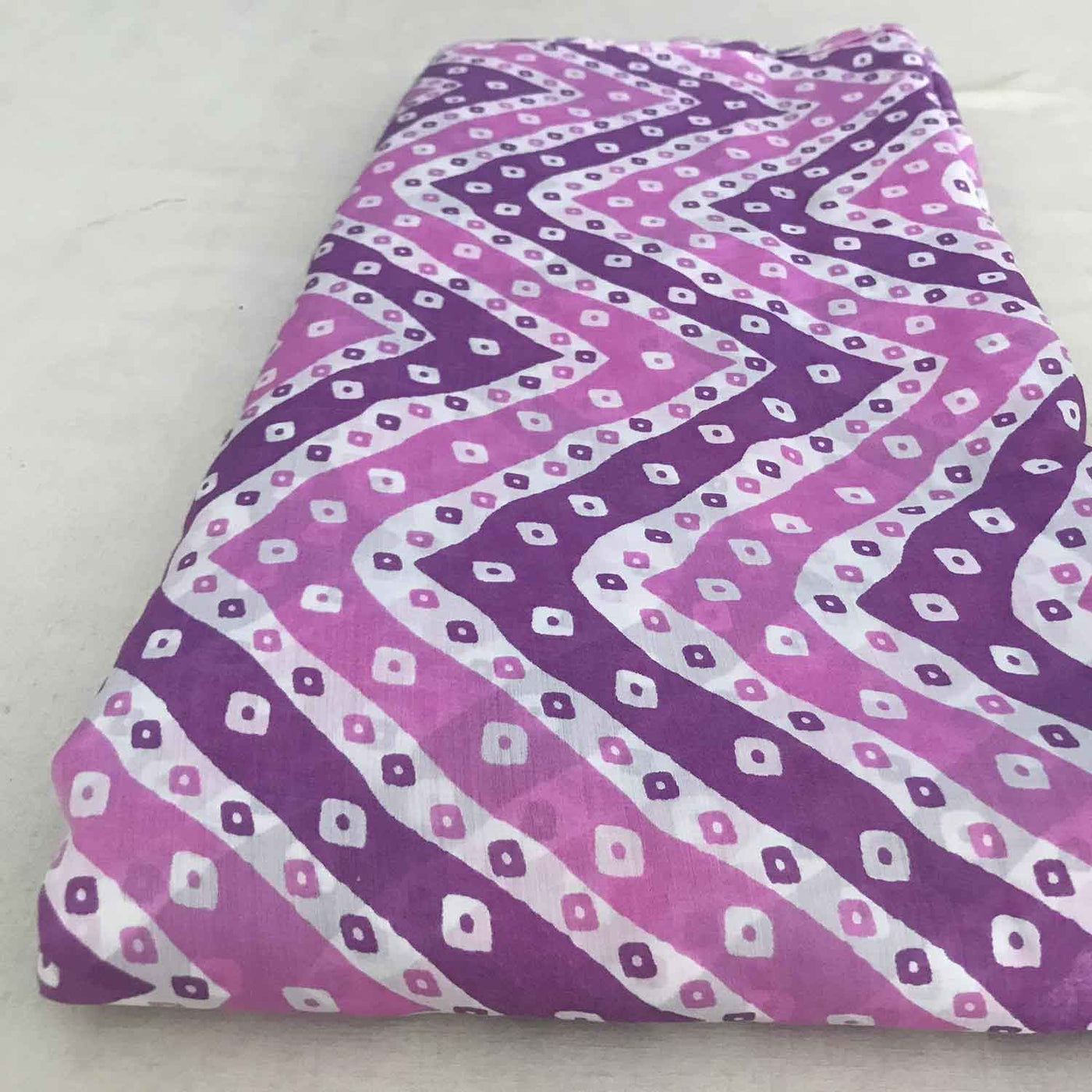 purple-violet-chevron-dots-viscose-muslin-fabric