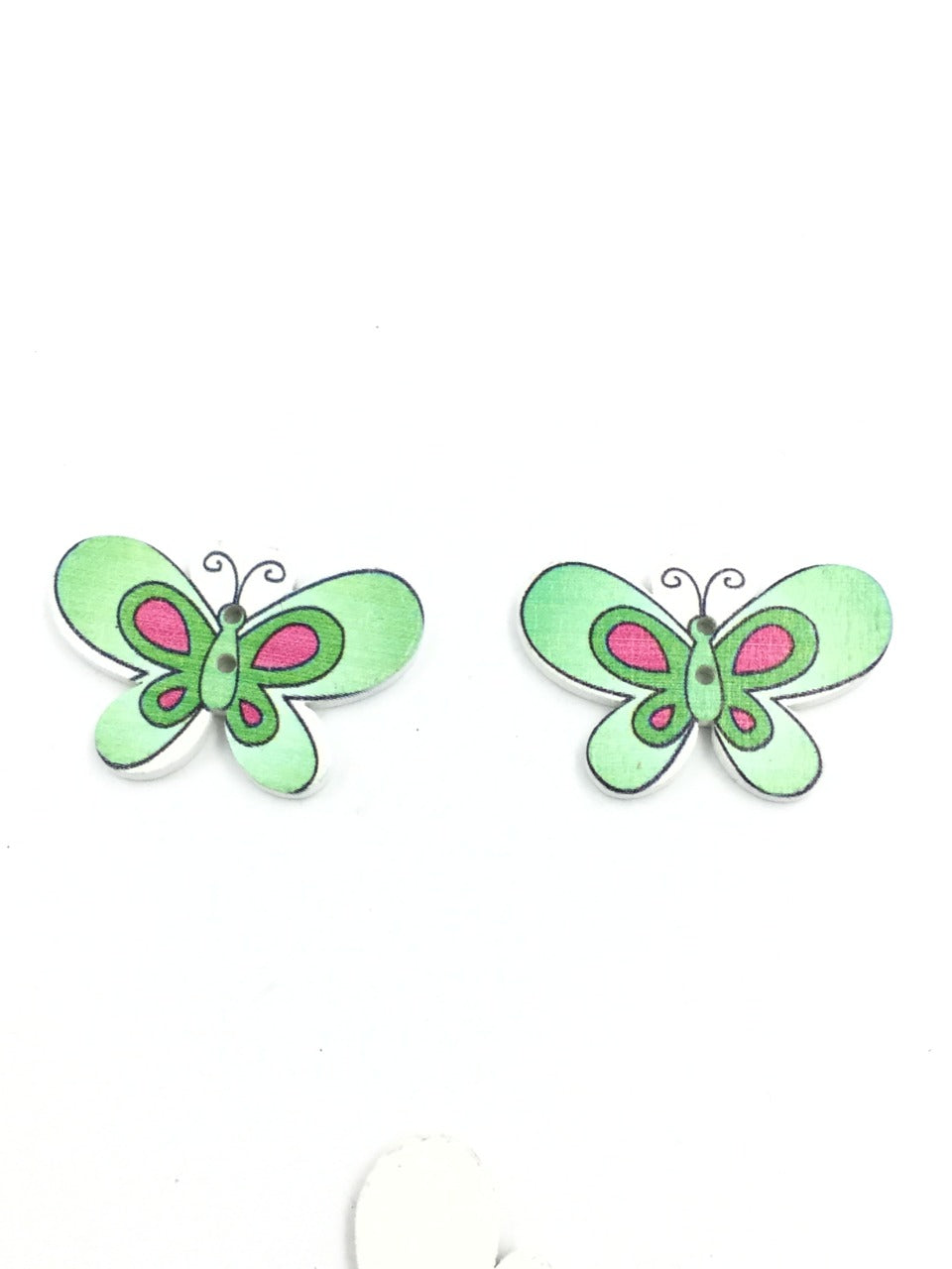 Multicolored Butterfly Printed 2 Hole Wooden Fancy Button