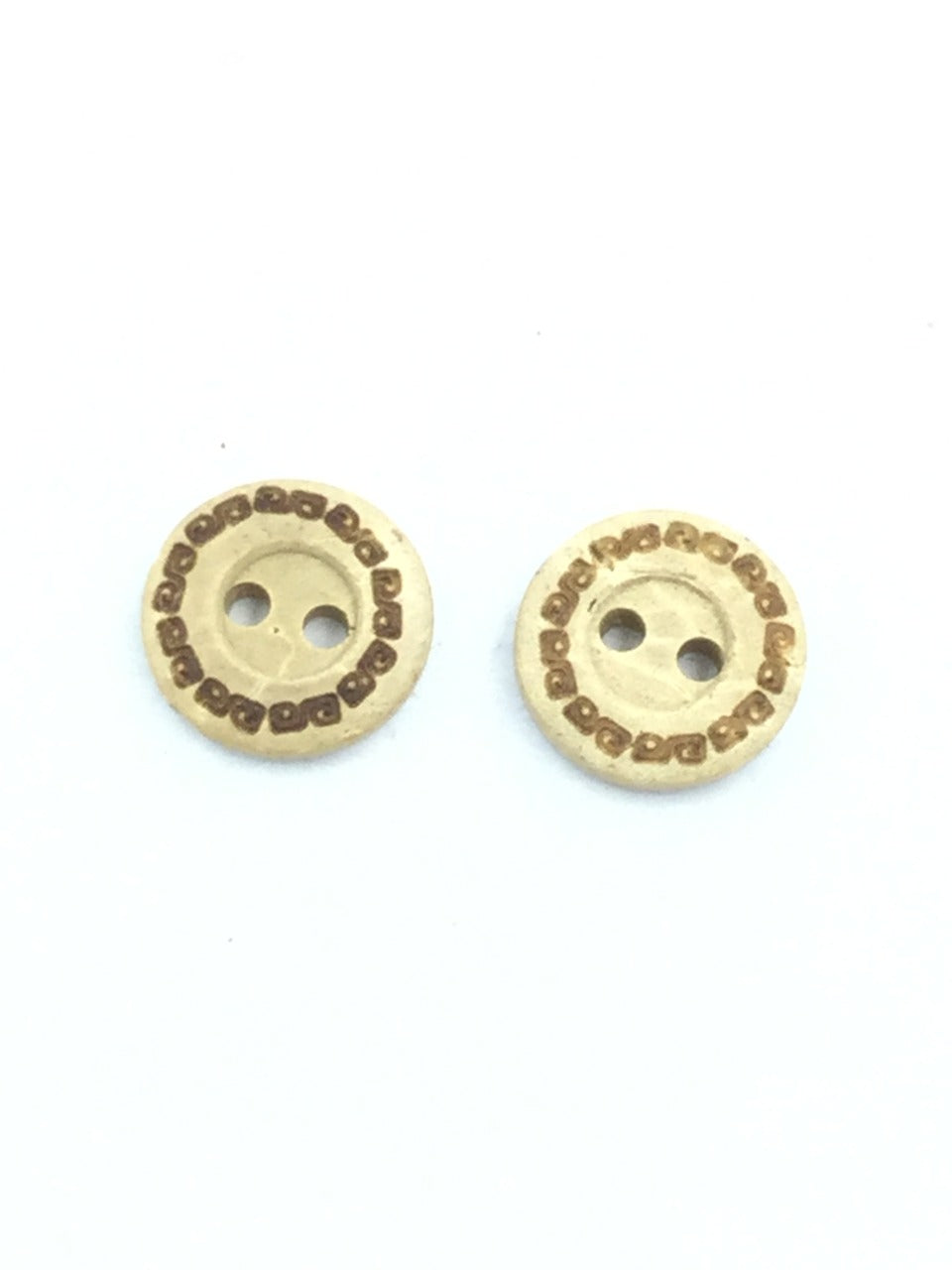 Gold 2-Hole Wooden Shirt Buttons