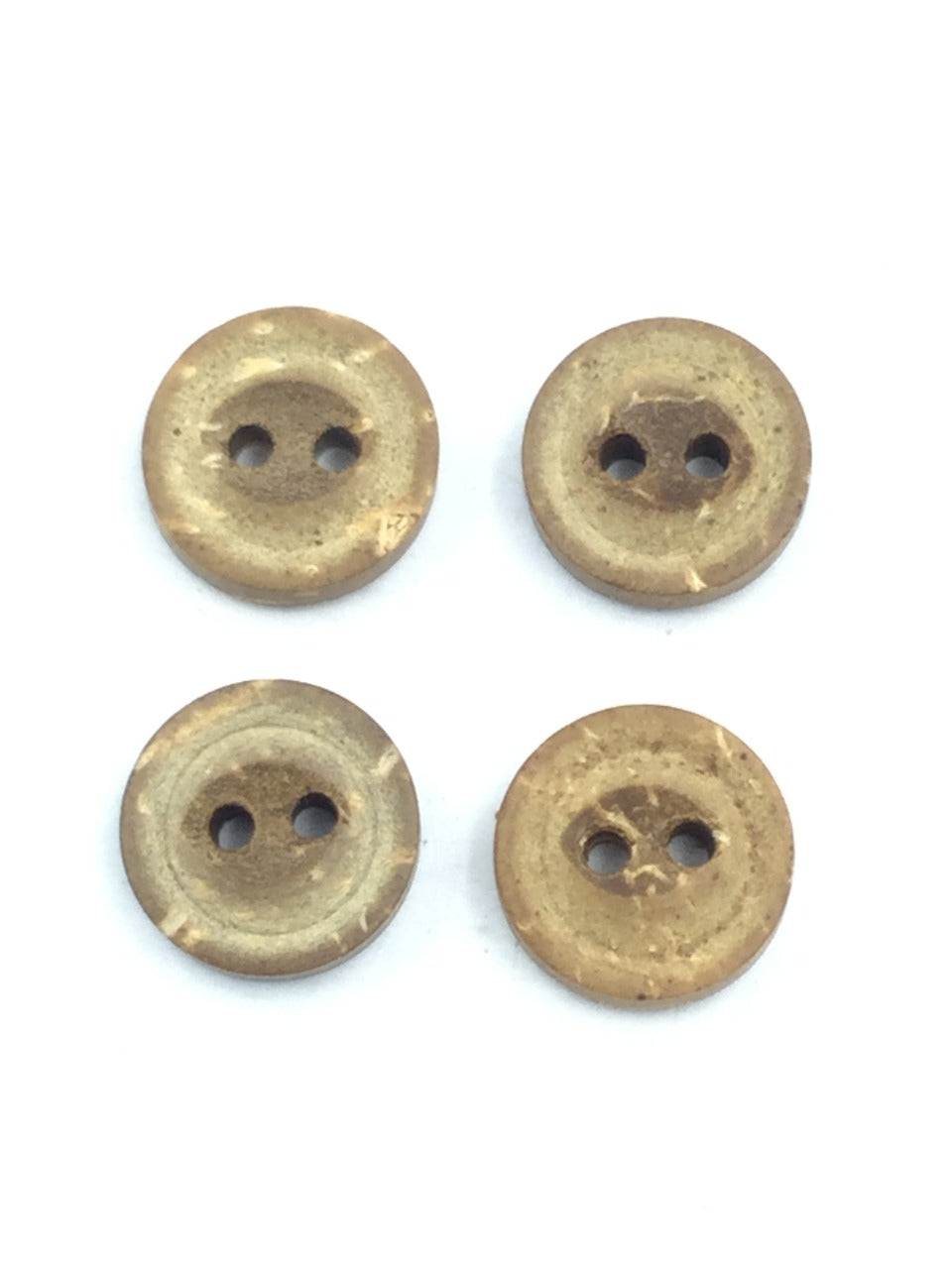 Gold 2-Hole Wooden Shirt Buttons