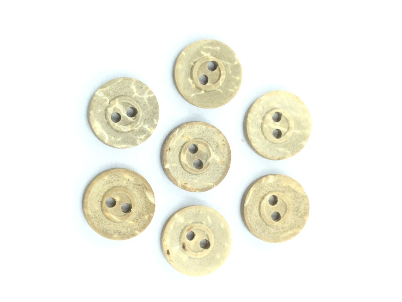 Gold 2-Hole Circular Wooden Shirt Buttons