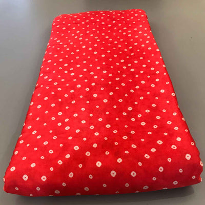 White Dots Dark Red Modal Silk Fabric